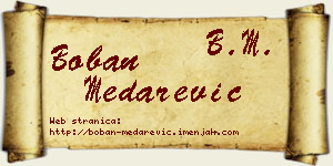 Boban Medarević vizit kartica